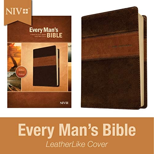 Every Man's Bible NIV, Deluxe Heritage Edition, TuTone (LeatherLike, Brown/Tan) â Study Bible for Men with Study Notes, Book Introductions, and 44 Charts