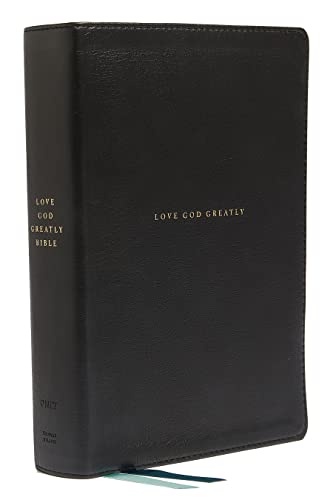 NET, Love God Greatly Bible, Genuine Leather, Black, Thumb Indexed, Comfort Print: Soap Method Study Bible