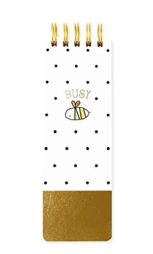 Graphique Busy Bee Reporter Journal - Portable Notebook with Textured Gold Design & Cute "Busy Bee" Title, Embellished Gold Foil, 150 Sheets w/ Matching Cover Designs, 3" x 8.75"