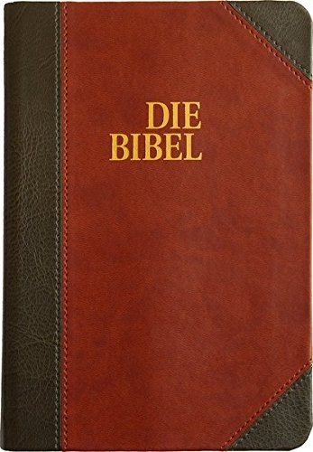 German Bible Die Bibel, Schlachter 2000, 2-toned Brown and Black, leather-soft, Contemporary Bible