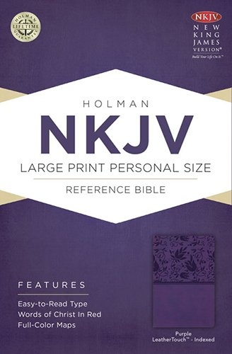 NKJV Large Print Personal Size Reference Bible, Purple LeatherTouch Indexed