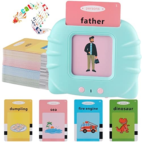 Talking Flash Cards Learning Toys, Jooheli Educational Toys for Toddlers 2 3 4 5 6 Year Old Boys Girls, USB 2 Modes112 Cards 224 Word, Learning Resource Preschool Montessori Toys Reading Machine