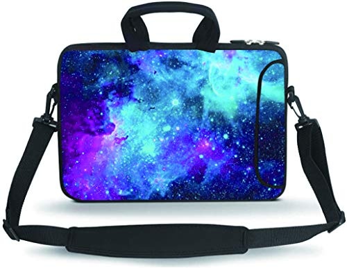 HYUTOTA 14 15 15.4 15.6 inch Messenger Bag Carrying Case Sleeve with Handle Accessory Pocket Fits 14 to 15-Inch Laptops/Notebook/Ebooks/Kids Tablet/Pad(Galaxy)
