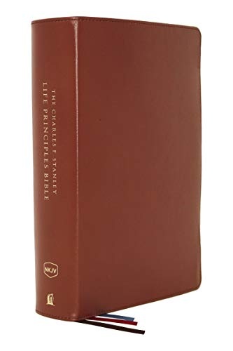 The NKJV, Charles F. Stanley Life Principles Bible, 2nd Edition, Genuine Leather, Brown, Thumb Indexed, Comfort Print: Growing in Knowledge and Understanding of God Through His Word