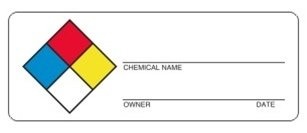 Chemical 4 Colors Hazmat Write-on Labels, 4 x 1.5 inches, Paper, Roll of 1000