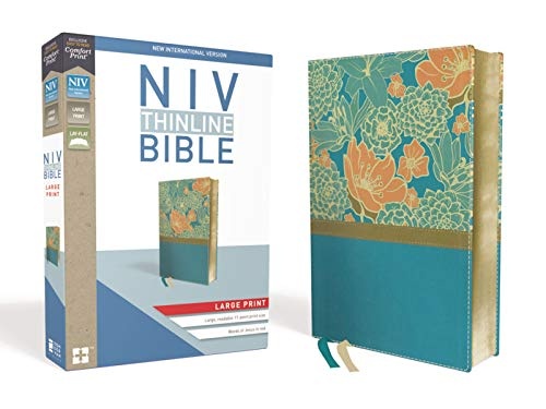 NIV, Thinline Bible, Large Print, Leathersoft, Teal, Red Letter, Comfort Print