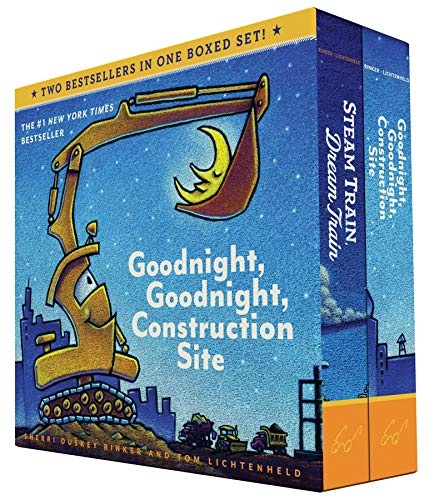 Goodnight, Goodnight, Construction Site and Steam Train, Dream Train Board Books Boxed Set (Board Books for Babies, Preschool Books, Picture Books for Toddlers)