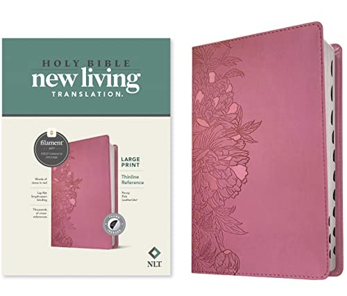 NLT Large Print Thinline Reference Bible, Filament Enabled Edition (Red Letter, Leatherlike, Peony Pink, Indexed)