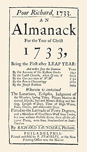 Poor Richard's Almanack for 1733: For the Year of Christ 1733
