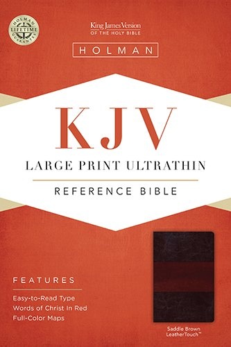 KJV Large Print Ultrathin Reference Bible, Saddle Brown LeatherTouch