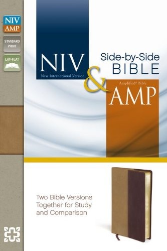 NIV, Amplified, Parallel Bible, Leathersoft, Tan/Burgundy: Two Bible Versions Together for Study and Comparison