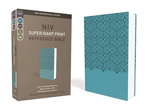 NIV, Super Giant Print Reference Bible, Leathersoft, Teal, Red Letter, Comfort Print