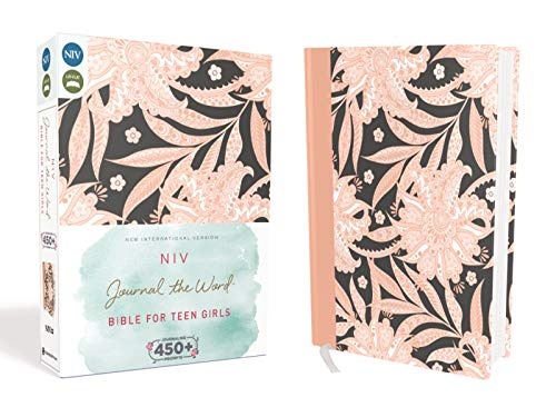 NIV, Journal the Word Bible for Teen Girls, Hardcover, Pink Floral, Red Letter: Includes Over 450 Journaling Prompts!