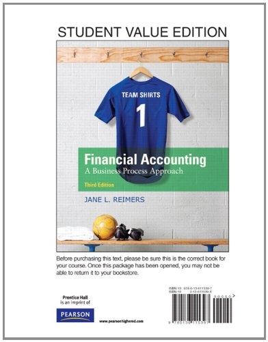 Financial Accounting: Business Process Approach, Student Value Edition (3rd Edition)