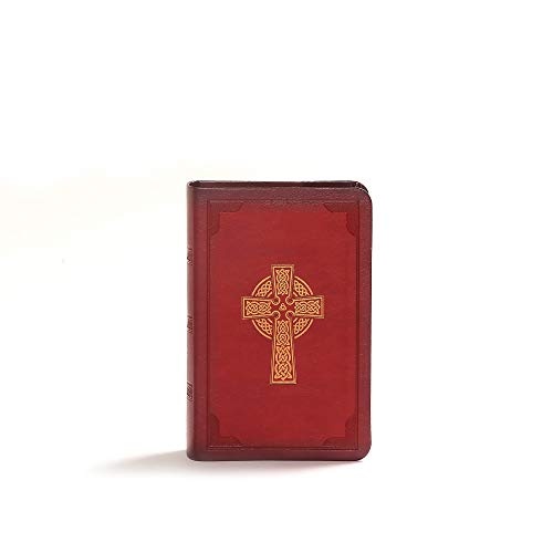 KJV Large Print Compact Reference Bible, Celtic Cross Crimson LeatherTouch, Ribbon Marker, Red Letter, Concordance