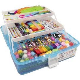 Olly Kids Craft Kits Library in a Plastic Craft Box Organizer- Craft and Art  Supplies for Kids Ages 4 5 6 7 8 9 10 &12 Year Old Girls & Boys 