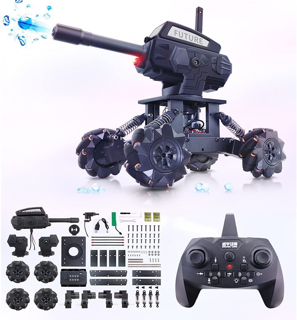 VANLINNY Robot Kits,RC Tank for Kids,3-in-1 Water Beads Fast DIY Remote Control Car with 10 mph and 360 Degree Drifting, Best STEM Toys for 8 Years Old Boys /Girls,Programmable,Rechargeable.