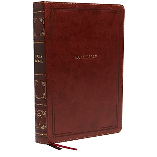 NKJV, Reference Bible, Super Giant Print, Leathersoft, Brown, Red Letter Edition, Comfort Print