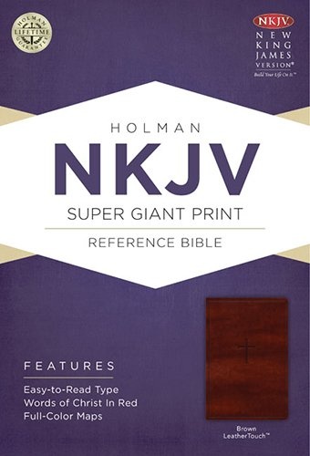 NKJV Super Giant Print Reference Bible, Brown LeatherTouch