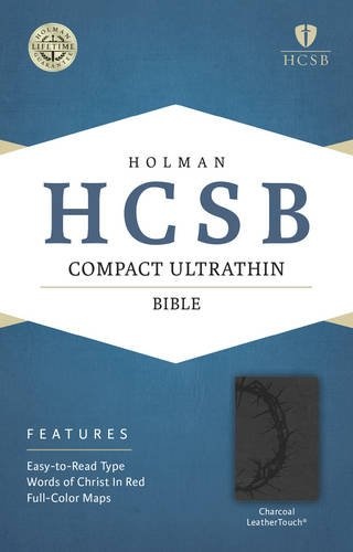 HCSB Compact Ultrathin Bible, Charcoal LeatherTouch