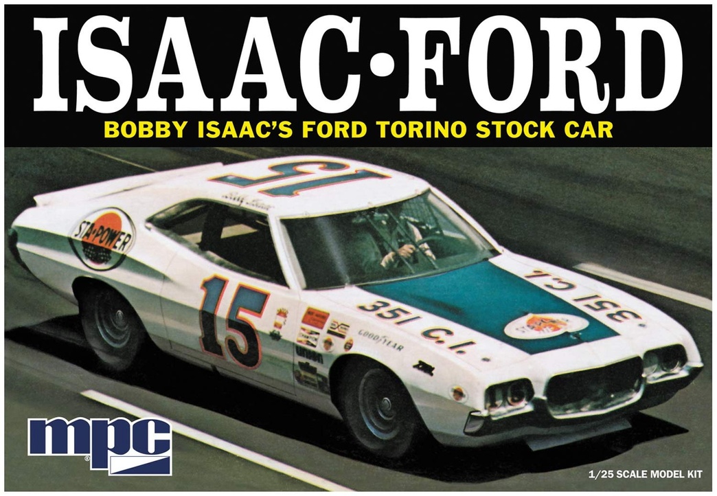 C.P.M. MPC MPC839 1:25 Scale Bobby Isaac Ford Torino Stock Car Model Kit