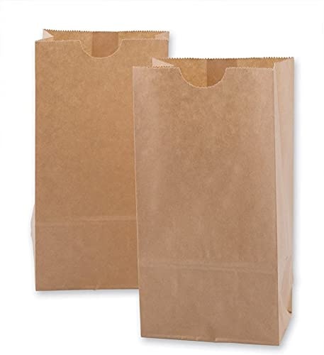 Flat Bottom Paper Bag, Multipurpose Use, Perfect for Arts and Crafts,School Projects, Making Puppets, Masks, Hats and Party Bags (Brown, 200)