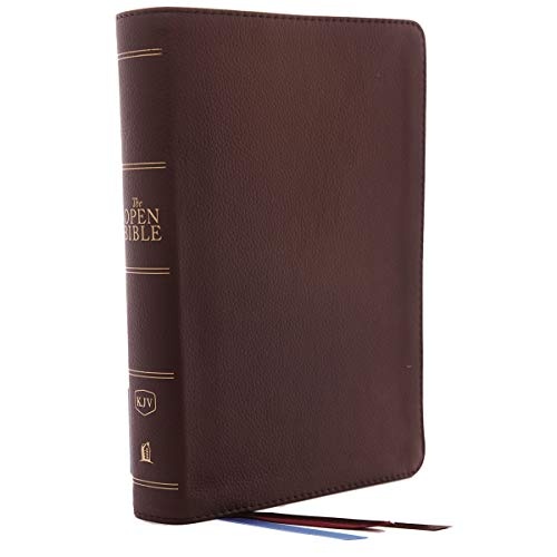 The KJV, Open Bible, Genuine Leather, Brown, Red Letter Edition, Comfort Print