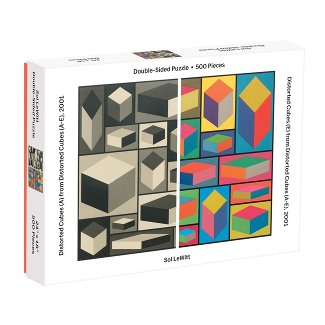 Galison MoMA Sol Lewitt 500 Piece Double Sided Puzzle for Families, Abstract Art Puzzle with Cubic Art in Black and White + Color, Multicolor (0735357889)