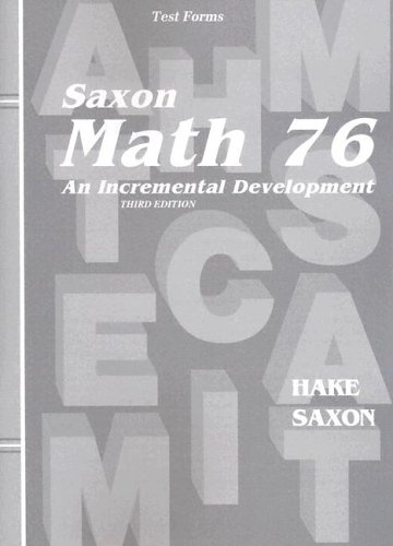 Saxon Math 7/6: Home School-tests