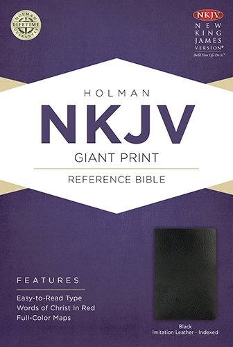 NKJV Giant Print Reference Bible, Black Imitation Leather Indexed