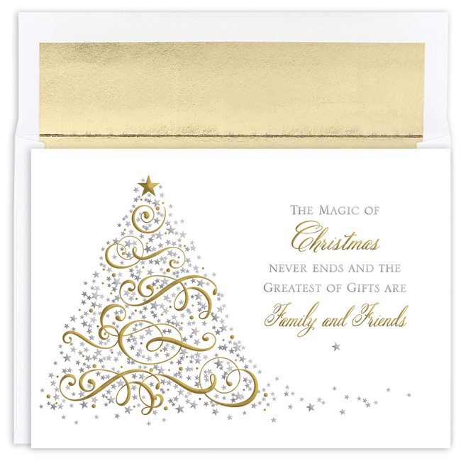 Masterpiece Studios Holiday Collection 16-Count Boxed Christmas Cards with Foil-Lined Envelopes, 7.8" x 5.6", Magic of Christmas (927300)