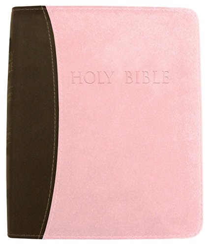 KJVER Thinline Bible/Large Print-Chocolate/Pink Ultrasoft Indexed