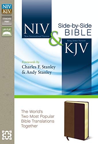 NIV, KJV, Side-by-Side Bible, Leathersoft, Tan/Burgundy: God's Unchanging Word Across the Centuries