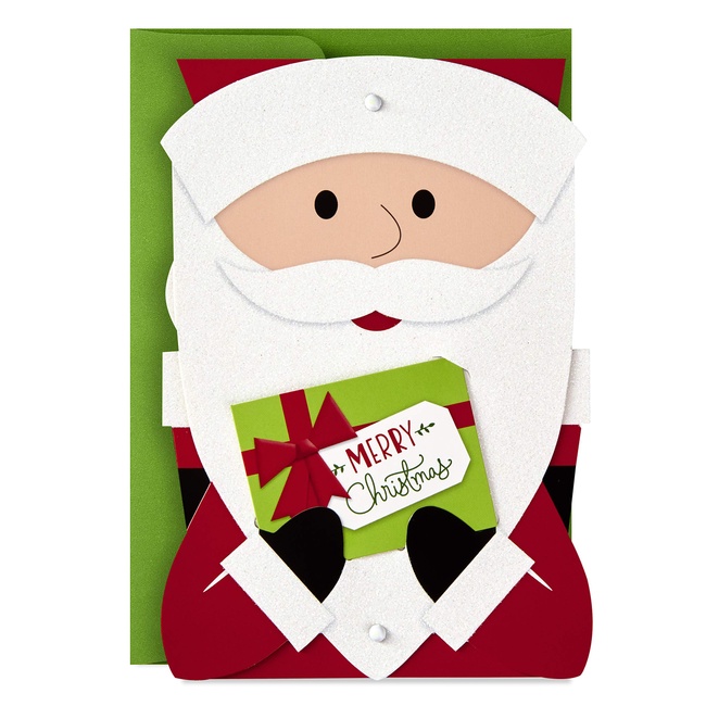 Hallmark Displayable Boxed Christmas Cards, Santa (12 Cards with Envelopes)