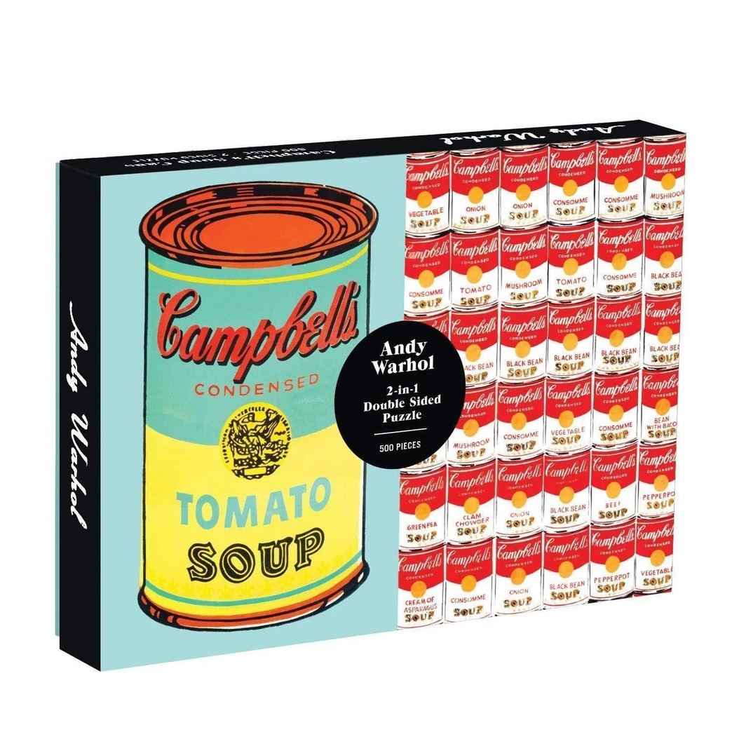 Galison Andy Warhol Soup Can 2-Sided 500 Piece Puzzle