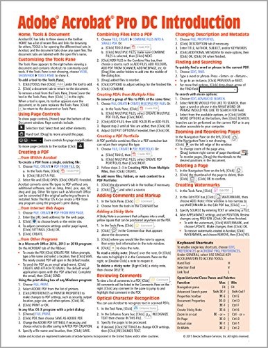 Adobe Acrobat Pro DC Introduction Quick Reference Guide (Cheat Sheet of Instructions, Tips & Shortcuts - Laminated Card)