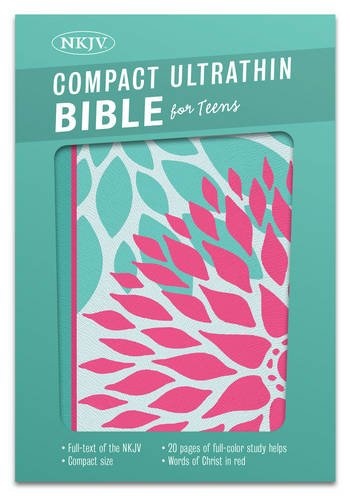 NKJV Compact Ultrathin Bible for Teens, Green Blossoms LeatherTouch