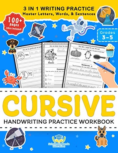 Cursive Handwriting Practice Workbook for 3rd 4th 5th Graders: Cursive Letter Tracing Book, Cursive Handwriting Workbook for Kids to Master Letters, ... 1 Writing Practice (Coloring Books for Kids)