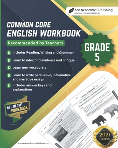 Common Core English Workbook: Grade 5 English