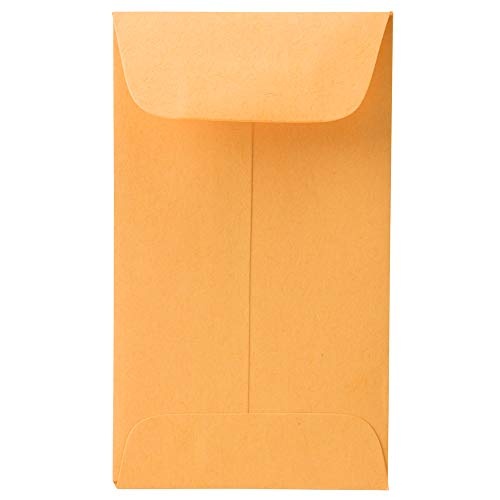 JAM PAPER #3 Coin Business Colored Envelopes - 2 1/2 x 4 1/4 - Brown Kraft Manila - 25/Pack