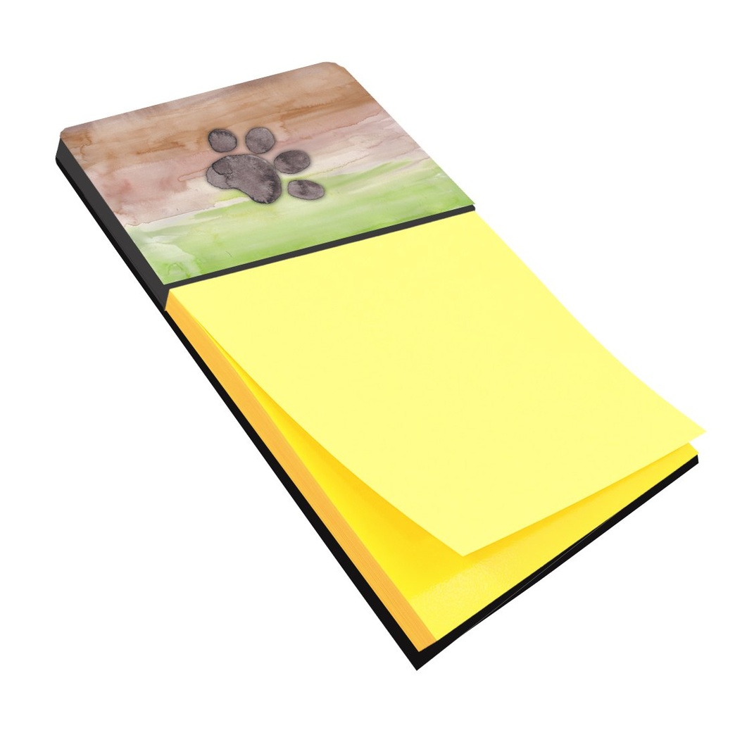 Caroline's Treasures BB7359SN Dog Paw Watercolor Sticky Note Holder, Large, Multicolor