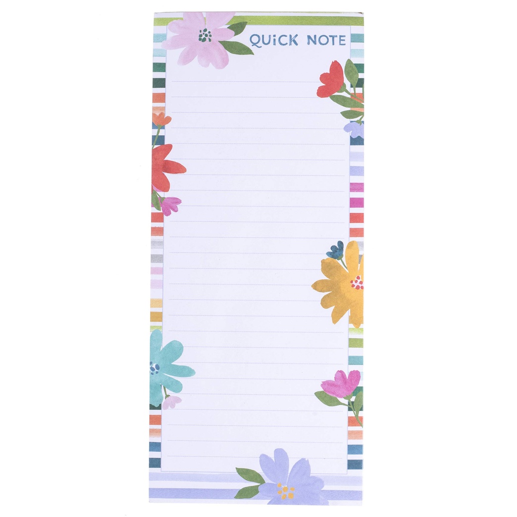 Graphique Magnetic Notepad - Bright Flower Power Quick Note Grocery and Shopping List - Fun Decorative To-Do List - Perfect House Warming Gifts - 100 Tear off Sheets (4" x 9.25" x .5")