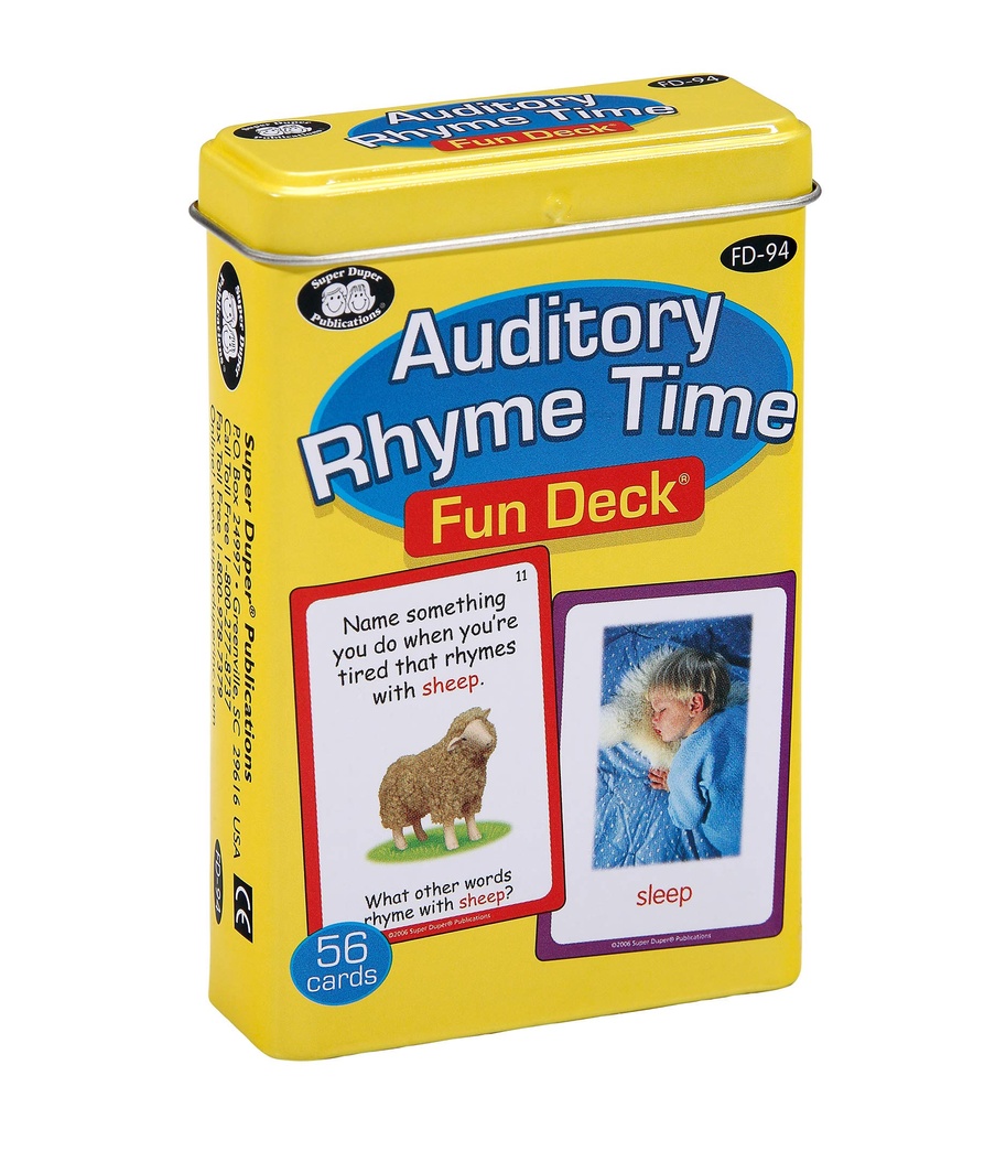Super Duper Publications Auditory Rhyme Time Fun Deck Flash Cards Educational Learning Resource for Children