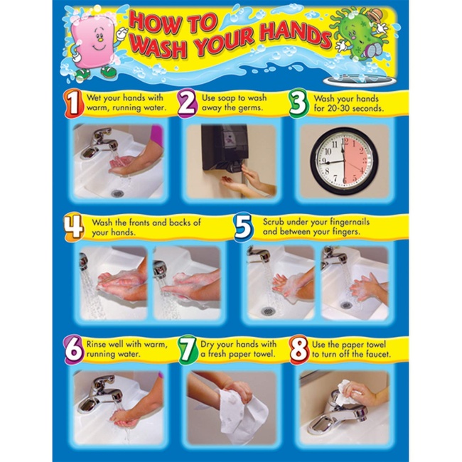 Carson Dellosa How to Wash Your Hands Chart (114021)