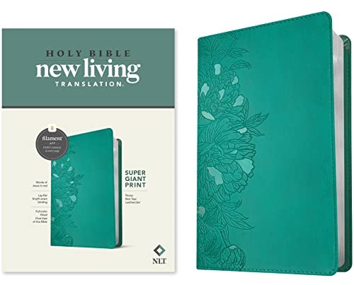 NLT Super Giant Print Bible, Filament Enabled Edition (Red Letter, Leatherlike, Peony Rich Teal)