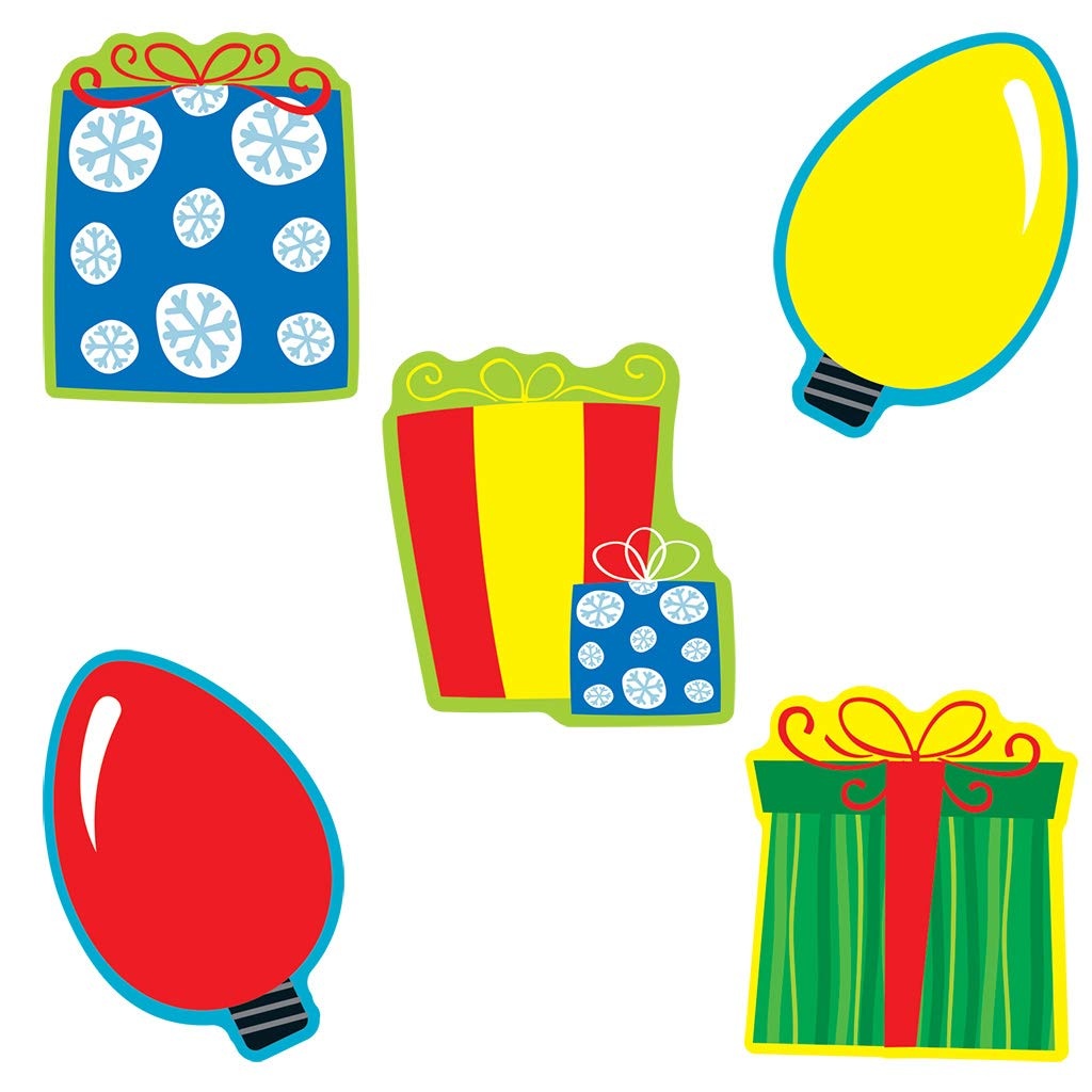 Carson Dellosa – Gifts & Lights Colorful Cut-Outs, Classroom Décor, 36 Pieces