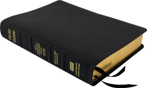 NASB Side-Column Reference Wide Margin Bible; Black Calfskin Leather