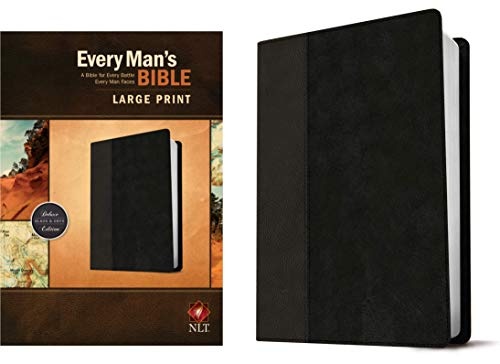 Every Man's Bible: New Living Translation, Large Print, TuTone (LeatherLike, Black/Onyx) â Study Bible for Men with Study Notes, Book Introductions, and 44 Charts