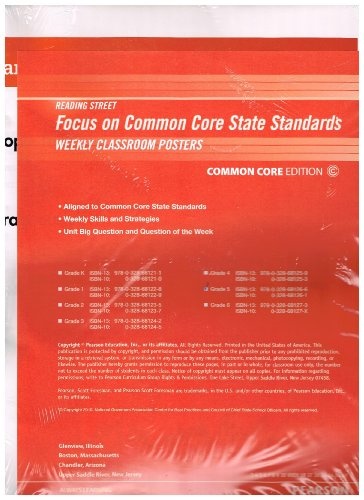 Reading 2011 Common Core Standards Weekly Connection Poster Package Grade 5