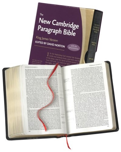New Cambridge Paragraph Bible with Apocrypha, Black Calfskin Leather, KJ595:TA Black Calfskin: Personal Size